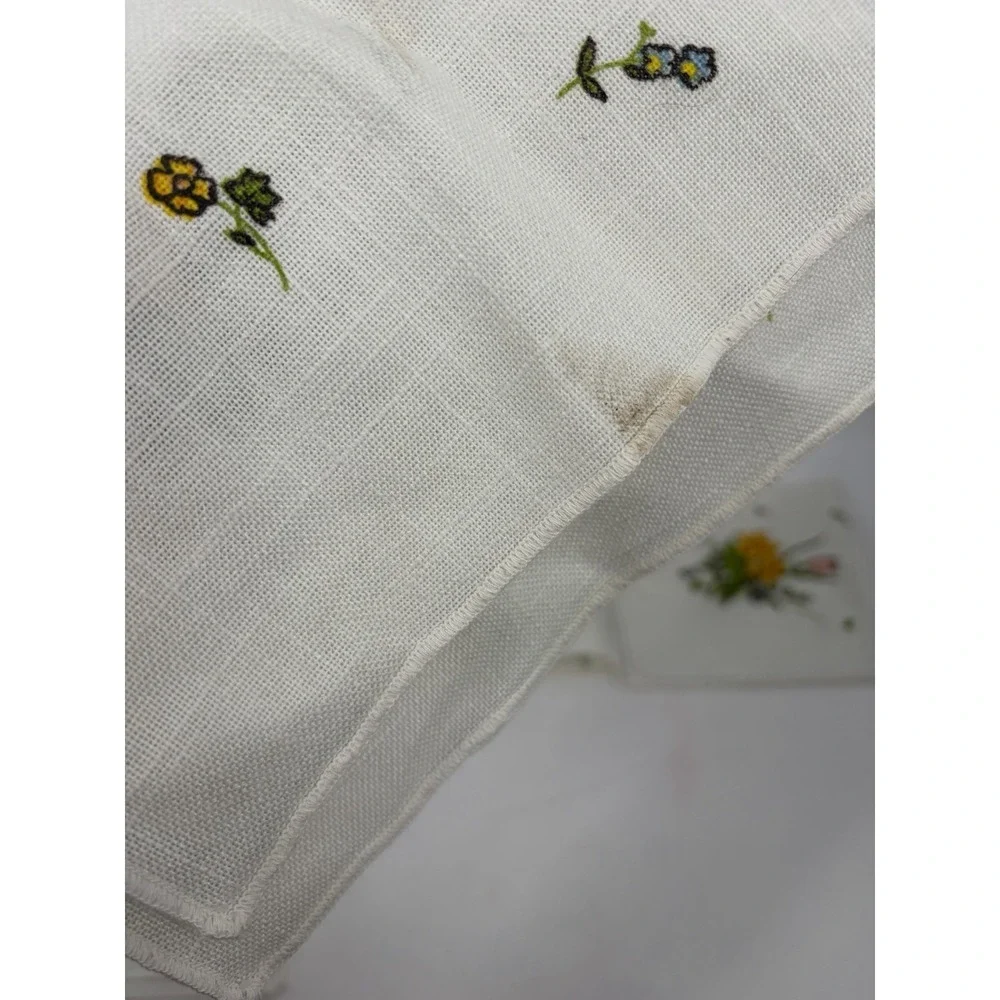 VTG Floral Linen Napkins Set of 6 Cottagecore Table Decor Spring‎ Farmhouse